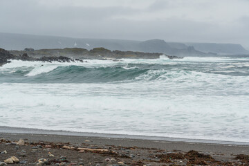 Sticker - Rough seascape along the Hamningberg road, Varanger, Norway