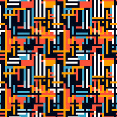 Wall Mural - Abstract lines seamless pattern, tiling texture