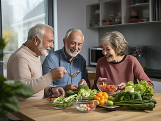 Wall Mural - An Elderly Couple Consulting a Nutritionist about a Healthy Diet | Generative AI