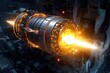 nuclear fusion propulsion with bright energy release, created with generative ai