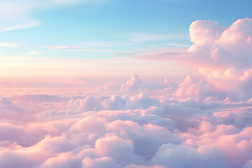 Wall Mural - Pastel Cloud Serenity, Transparent background. generative AI
