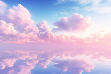 Wall Mural - Pastel Cloud Serenity, Transparent background. generative AI