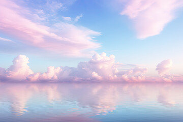 Wall Mural - Pastel Cloud Serenity, Transparent background. generative AI