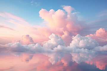 Wall Mural - Pastel Cloud Serenity, Transparent background. generative AI