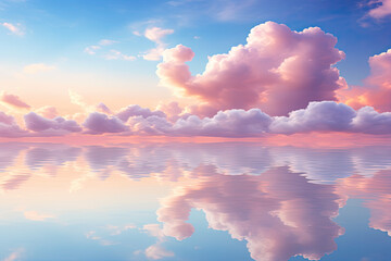 Wall Mural - Pastel Cloud Serenity, Transparent background. generative AI