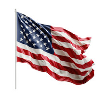 USA Flag Isolated. Illustration AI Generative.