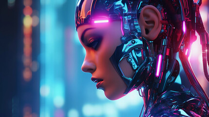 Brutal Cyborg Character in Cyberpunk Style