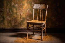 Vintage Chair With Sandpaper And Dust, Created With Generative Ai