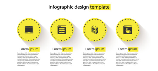 Set Laptop, MySQL code, Computer and Software. Business infographic template. Vector