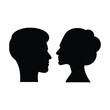 © TukTuk Design - Man and woman face profile silhouette vector icon in a glyph pictogram illustration