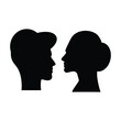 © TukTuk Design - Male and female face profile silhouette vector icon in a glyph pictogram illustration