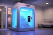 cryotherapy chamber with digital temperature display, created with generative ai