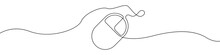 Computer Mouse Icon Line Continuous Drawing Vector. One Line Computer Mouse Device Icon Vector Background. Mouse Cursor To PC Icon. Continuous Outline Of A Mouse Computer Device Icon.