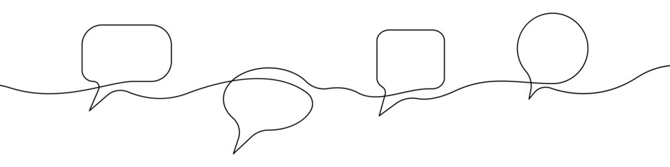 Wall Mural - message set icon line continuous drawing vector. one line color hint bubble icon vector background. 