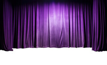 Purple Curtains. Purple Stage With Velvet Fabric. Transparent PNG