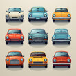 © Hussain - Vector art of car icons in multiple colors. (Generated by AI)