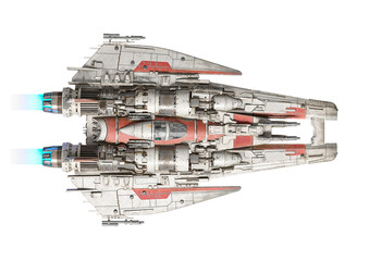 Wall Mural - ufo fighter jet in top view
