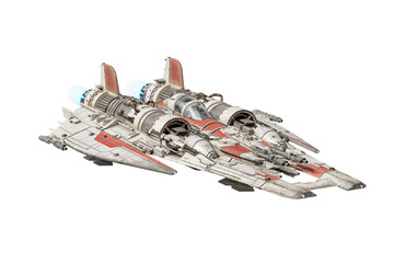 Wall Mural - ufo fighter jet is landed in a bird eye view