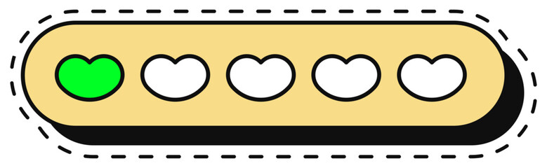 UX interface element. Vector sticker with white outline, lineal style illustration