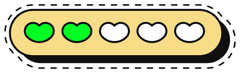 UX interface element. Vector sticker with white outline, lineal style illustration
