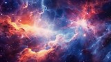 Fototapeta Kosmos - Colorful space galaxy cloud, nebula. Abstract background. Generative AI