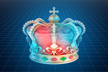 Wall Mural - Visualization 3d cad model of crown, 3D rendering