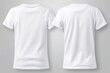 © Kay - T-shirt mockup. White blank t-shirt front and back views. male clothes wearing clear attractive apparel tshirt models template | Generative AI