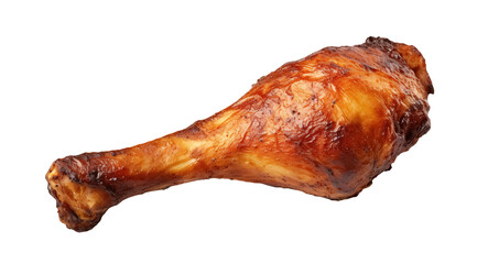 Grilled bbq chicken leg on transparent background. png
