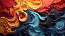 A Close Up Of A Colorful Background With Swirls. Generative AI.