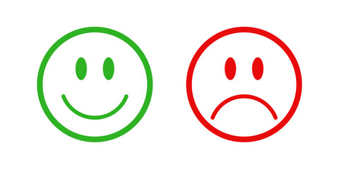 Wall Mural - happy and sad smiley icon