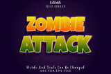 Fototapeta Panele - Zombie Attack Editable Text Effect Emboss Cartoon Style