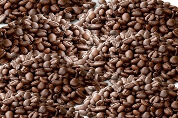 Poster - Roasted aroma coffee beans background