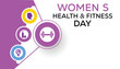 © Rabin - Women's health and fitness day is observed every year on 25 September. banner, poster, card, background design.