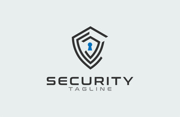 Security Logo, shield with digital style triple c combination, usable for brand and company logo, vector illustration