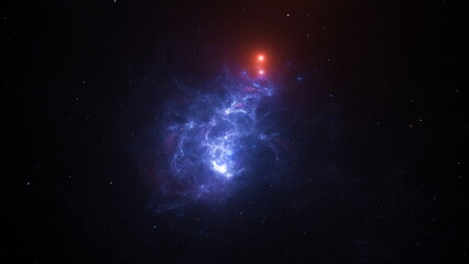 Wall Mural - amazing galaxy cluster of massive stars in space. boundless universe, gas nebula in outer space. 3d 