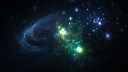 Wall Mural - amazing galaxy cluster of massive stars in space. boundless universe, gas nebula in outer space. 3d 
