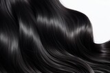 Curly Black Hair Close-up isolated on white background. Generative AI. 