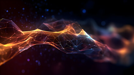 Abstract background connected dot and line for cyber technology futuristic. Global network connection concept. Generative AI.