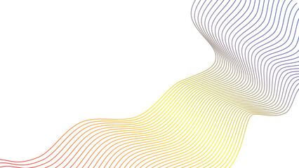 red yellow blue tech wavy lines gradient background isolated