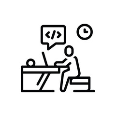 Black line icon for developer 