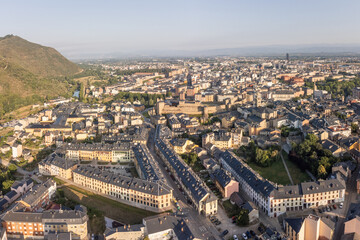 Wall Mural - Aerial Morning View of Ponferrada, Spain