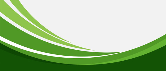 Wall Mural - Abstract green curve banner background. Vector illustration	