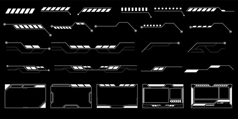 Wall Mural - sci-fi futuristic hud dashboard display virtual reality technology screen. user interface set. stati