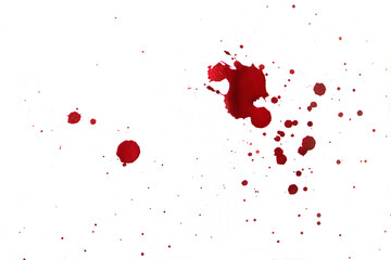Fototapeta blood splatters on white background.