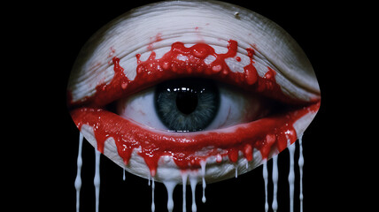 The demon's eyes are bleeding.