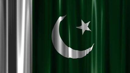 Wall Mural - The national vertical wavin flag of Pakistan