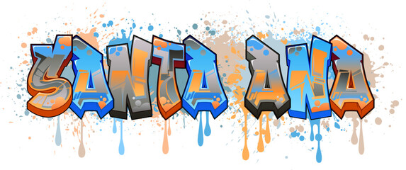 Wall Mural - Graffiti Styled Vector Graphics Design - Santa Ana
