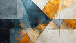 Creative polygonal watercolor blue and orange background. Generative AI