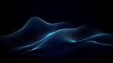 Fototapeta  - Dark navy blue abstract wave line. Generative AI