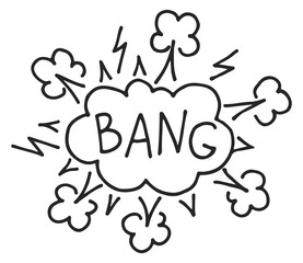 Wall Mural - bang sound effect. comic bubble doodle icon